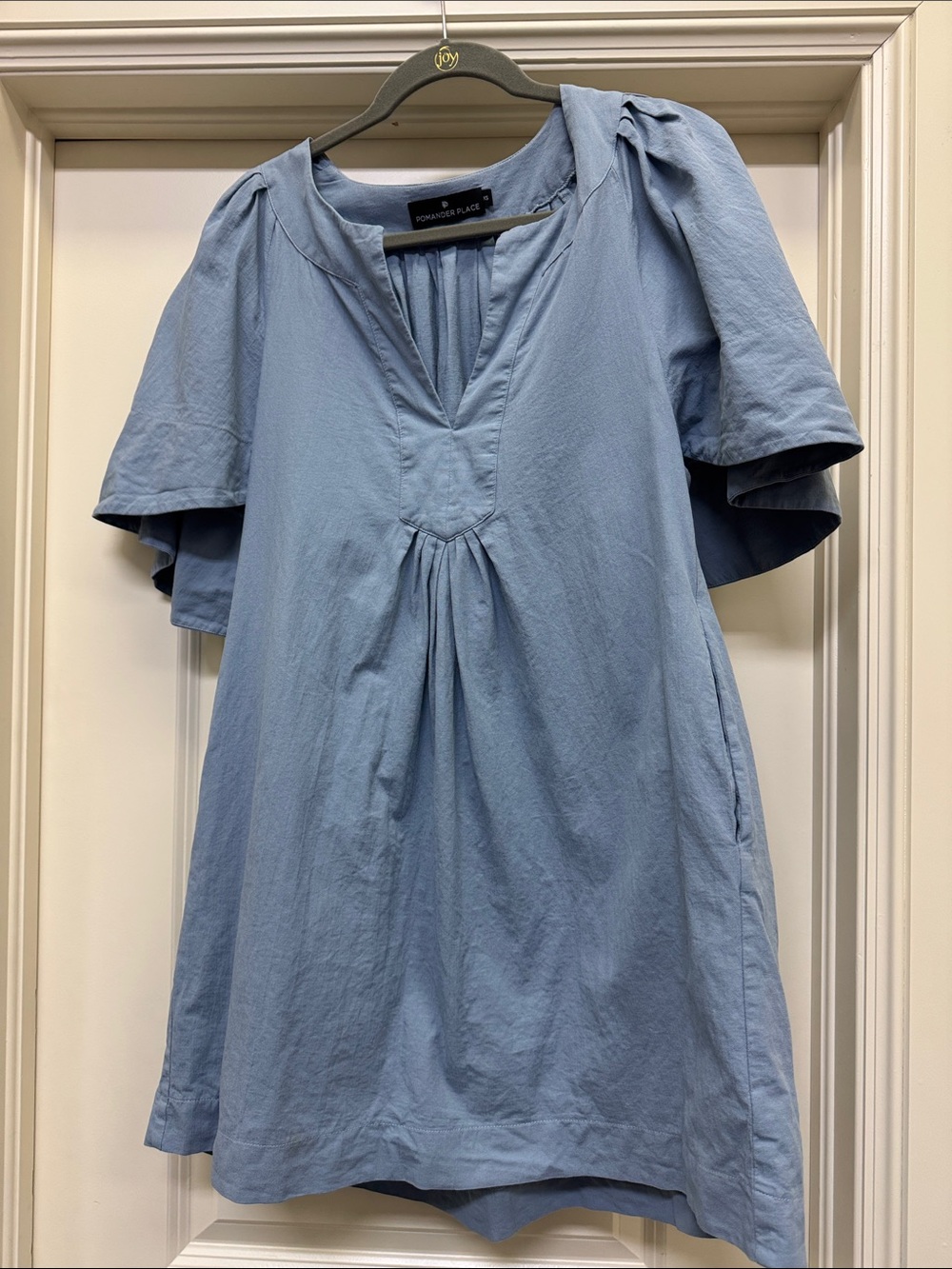 Pomander Place Light Blue V-Neck Short Sleeve Tunic